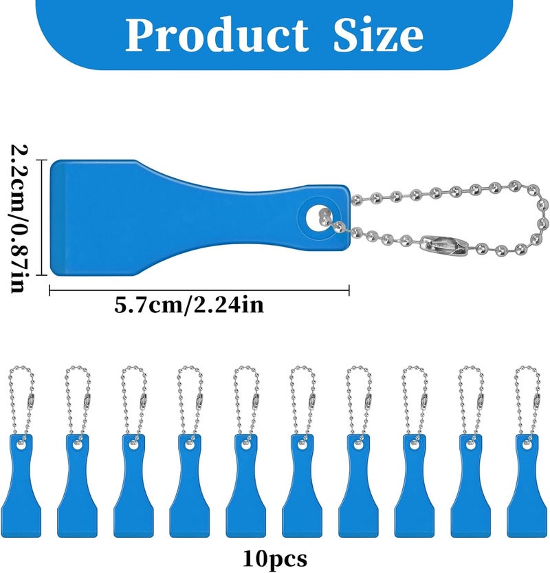salbsever 10 Pcs Lottery Ticket Scratcher Tool Plastic Scraper Tool Keychain Lotto Scratcher Keyring Scoop Shape Lotto Scratcher Keyring Scraper for Label Sticker Remover Tool Blue - Image 2